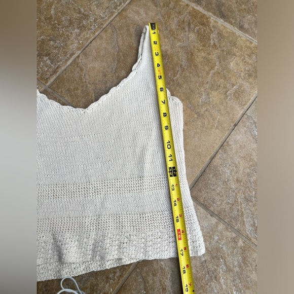 Handmade Womens Cream Crochet Knit Tank Top Soft Cottagecore Euro Summer Small - Picture 4 of 4